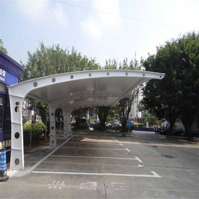 扬州小区工厂张拉膜停车棚PVC膜结构汽车棚自行车棚小汽车棚